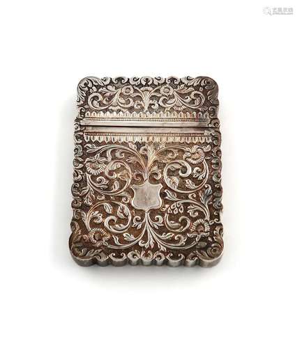 An Indian silver visiting card case, unmarked circa 1900, re...