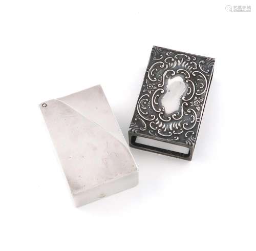 A silver match box cover, by S. Mordan and Co., London 1916,...
