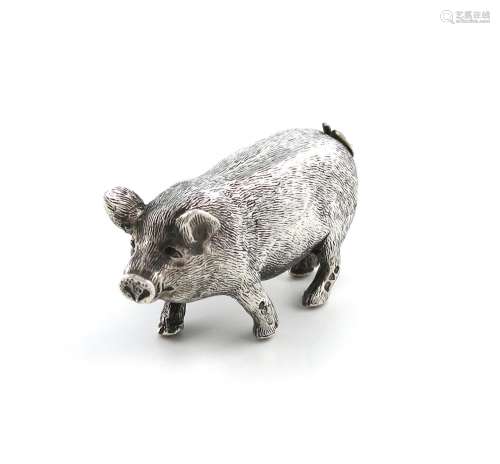 An Edwardian silver model of a pig, by S. Mordan and Co., Ch...