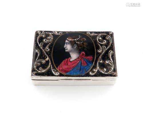 A Victorian silver and enamel box, by William Neale, Birming...