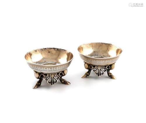 A pair of Victorian silver-gilt salt cellars, by Smith, Nich...