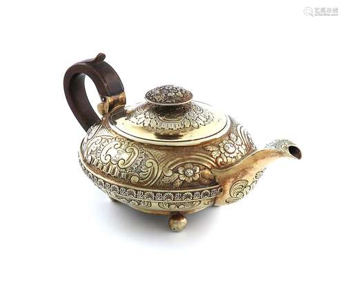 A George III presentation silver-gilt bachelors teapot, by J...