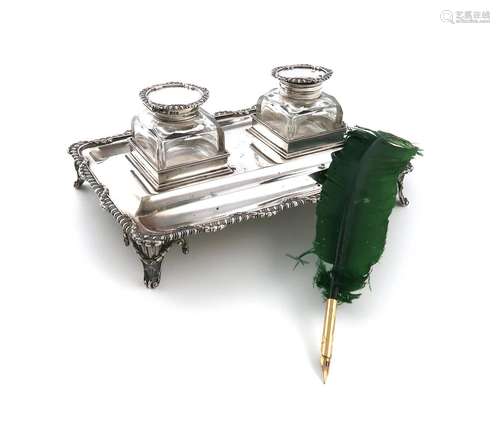 An Edwardian silver inkstand, by Charles Stuart Harris, Lond...