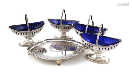 A set of four George III salt cellars, by Peter and Ann Bate...