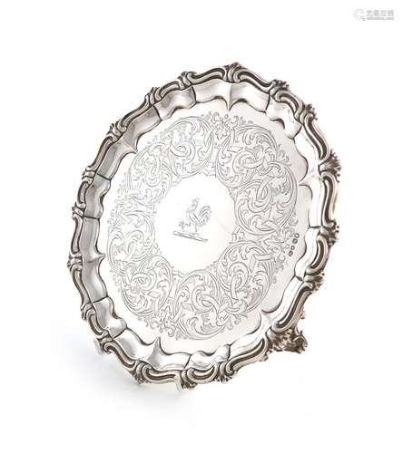 A Victorian silver salver, by John Evans, London 1843, circu...