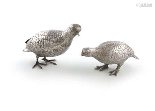 A modern silver model of a partridge, by E. Barnard, London ...