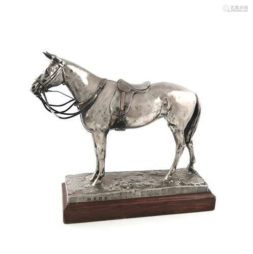 A silver statue of a horse, by Elkington and Co., Birmingham...