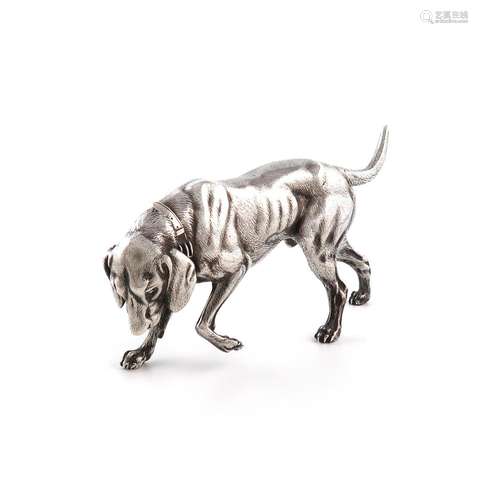 A Victorian silver model of a dog, by Frederick Edmonds &...