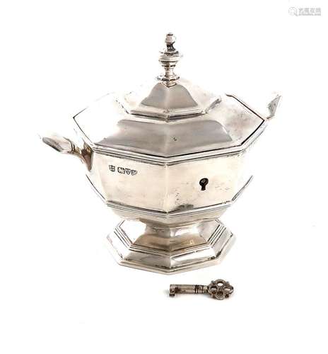 An Edwardian silver caddy, by Nathan and Hayes, Chester 1908...