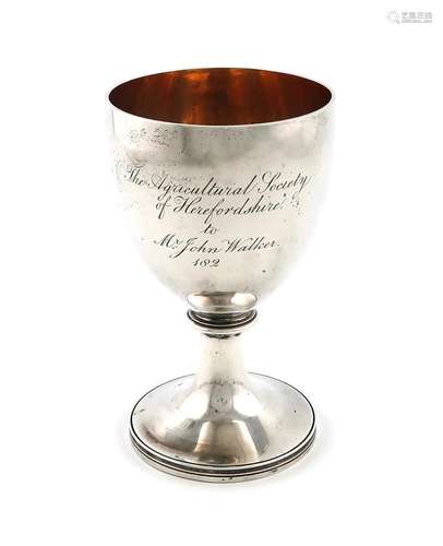 A George IV agricultural silver presentation goblet, by Jose...