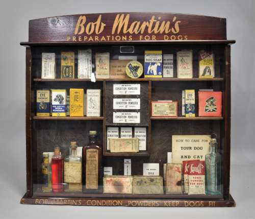 A Mahogany Shop Display Advertising Bob Martins Preparations...