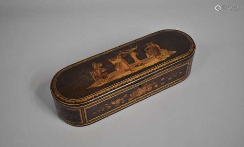 A 19th Century Sorrento Ware Box, the Hinged Lid with Marque...