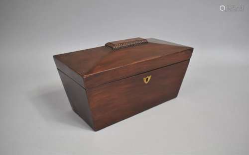 A 19th Century Mahogany Tea Caddy Box of Sarcophagus Form, n...