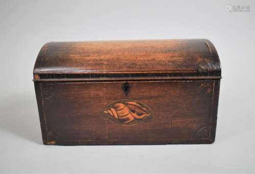 An 18th Century George III Mahogany Dome Topped Tea Caddy wi...