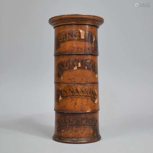A 19th Century Four Division Treen Spice Tower for Ginger, N...