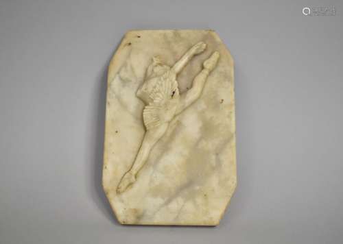 A Small Art Deco Carved Marble Plaque, Ballet Dancer, 13x20....