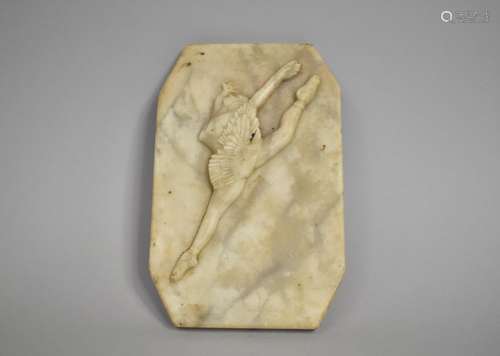 A Small Art Deco Carved Marble Plaque, Ballet Dancer, 13x20....