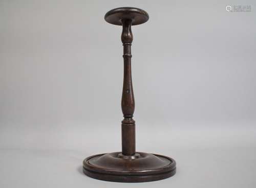 A 19th Century Turned Mahogany Wig Stand, 26cm high