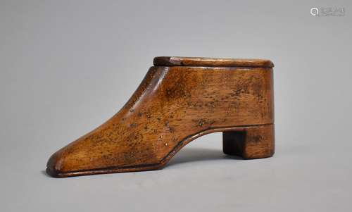 A 19th Century Table Snuff in the Form of a Shoe with Brass ...