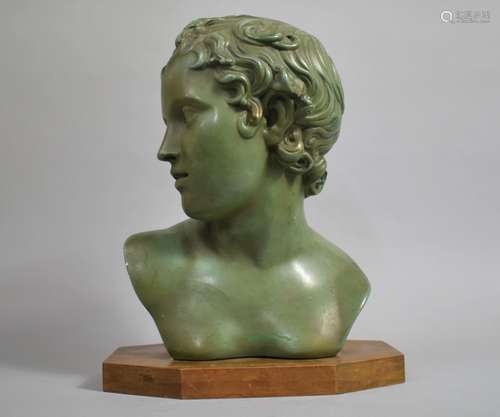 An Early 20th Century Plaster Bust of a Classical Youth with...