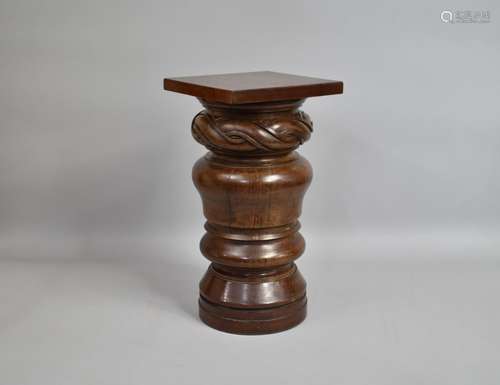 A 19th Century Mahogany Display Plinth with Turned and Carve...