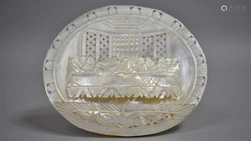 A Carved and Pierced Mother of Pearl Shell, The Last Supper,...