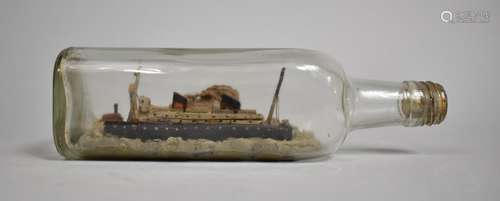 An Early 20th Century Folk Art Ship in a Bottle, Passenger L...