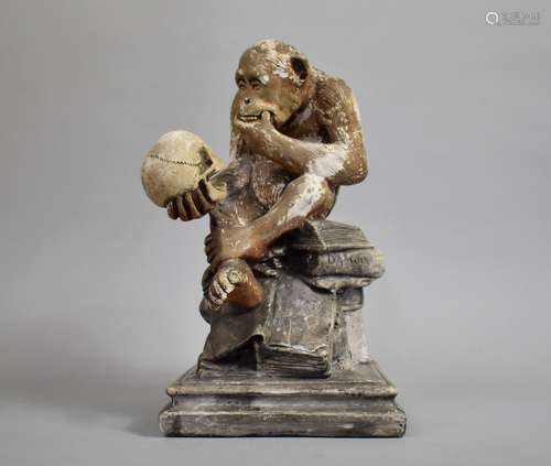 A 19th Century Plaster Cast Sculpture of Darwins Monkey by H...