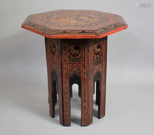 A Late 19th Century Burmese Chai Table with an Octagonal Top...