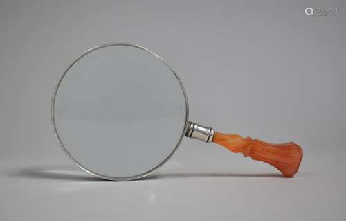 A Silver Mounted and Carnelian Agate Handled Magnifying Glas...