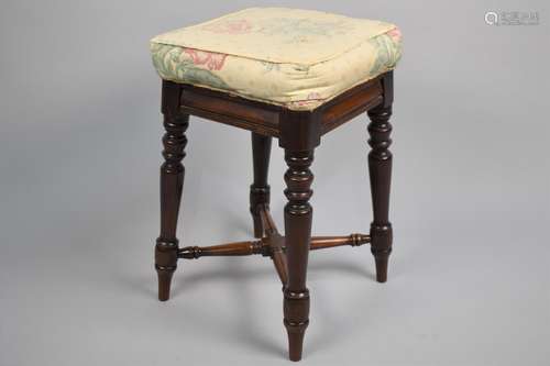 An Early 19th Century George IV Mahogany Stool with an Uphol...