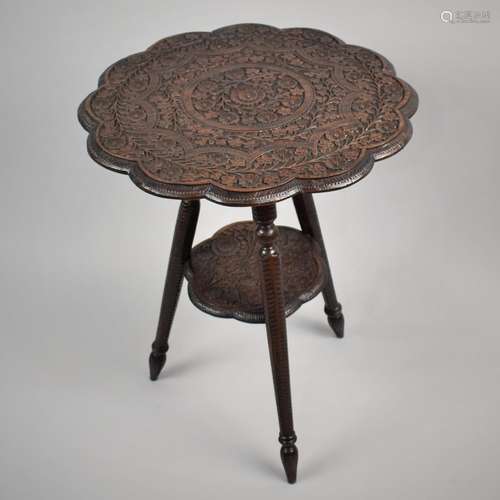 An Early 20th Century Anglo-Indian Nagina Carved Hardwood Cr...