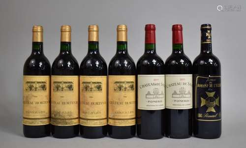 Seven Bottles of Red Wine, Four bottles 1994 Chateau Hortevi...