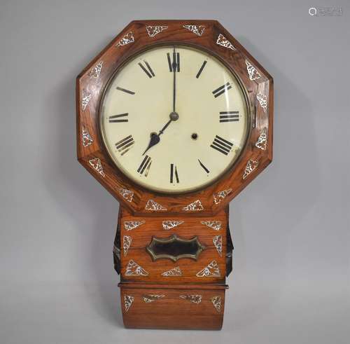 A late Victorian Rosewood and Mother of Pearl Inlaid Octagon...