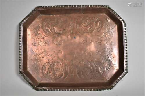 A Rectangular Arts and Crafts Copper Tray by John Pearson wh...