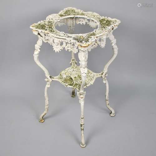 A Late 19th Century White Painted Cast Iron Washstand with O...