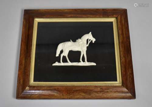 A Framed and Glazed Parian Moulding of a War Horse