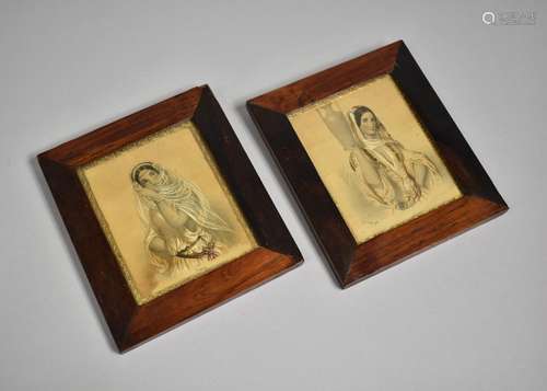 A Pair of Hand Coloured 19th Century Portrait Engravings, Ce...