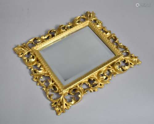 A Small Florentine Style Gilt Framed Wall Mirror with Pierce...