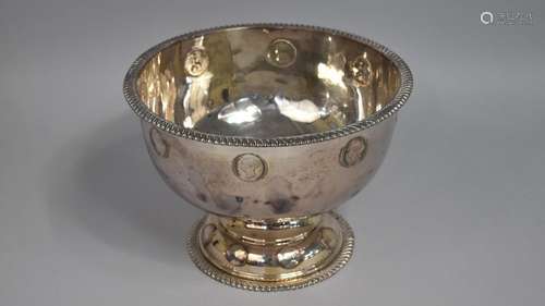 A Silver Plated Punch or Centre Bowl having Inset Victorian ...