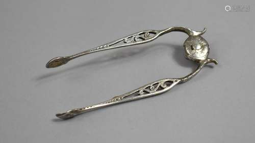 A Rare Pair of 19th Century Pierced Arm Silver Pivot Spring ...