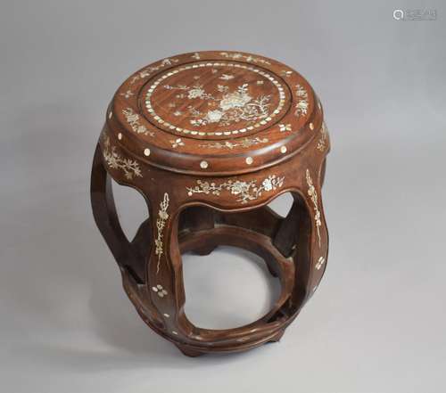 A 19th Century Chinese Hardwood and Mother Pearl Inlaid Seat...