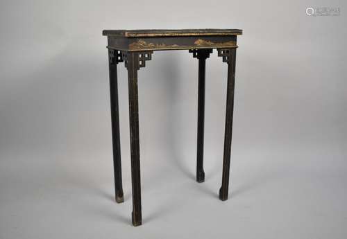 A Late 19th Century Black and Gilt Chinoiserie Occasional Ta...