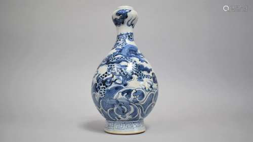 A Chinese Blue and White Vase of Gourd Form Decorated with D...