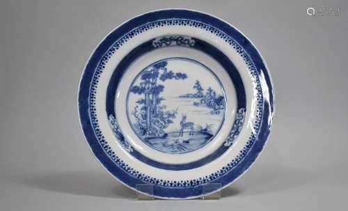 An 18th/19th Century Chinese Blue and White Export Plate, of...