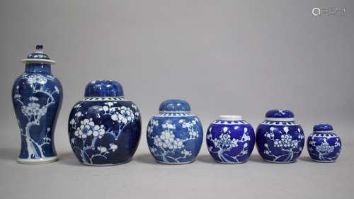 A Collection of 20th Century Chinese Prunus Pattern Porcelai...