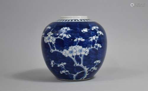 A 19th Century Chinese Ginger Jar, Blue and White Prunus Pat...