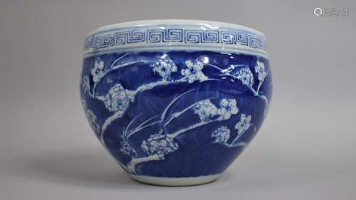 A Modern Chinese Blue and White Prunus Pattern Planter, Gree...