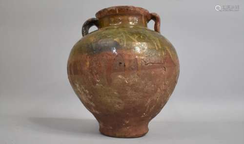 A 19th Century or Earlier Mediterranean Olive Jar with Two H...