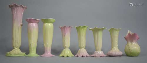 A Collection of Eight Royal Worcester Porcelain Vases of Var...